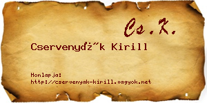 Cservenyák Kirill névjegykártya